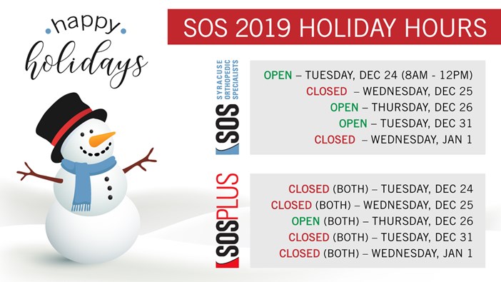 SOS 2019 Holiday Hours