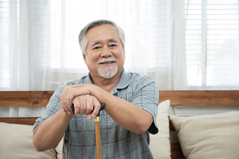 Fall Prevention Elderly man on couch