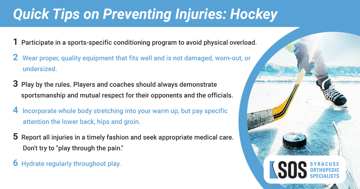 Sports Safety and sports injury prevention ice hockey from syracuse orthopedic specialists
