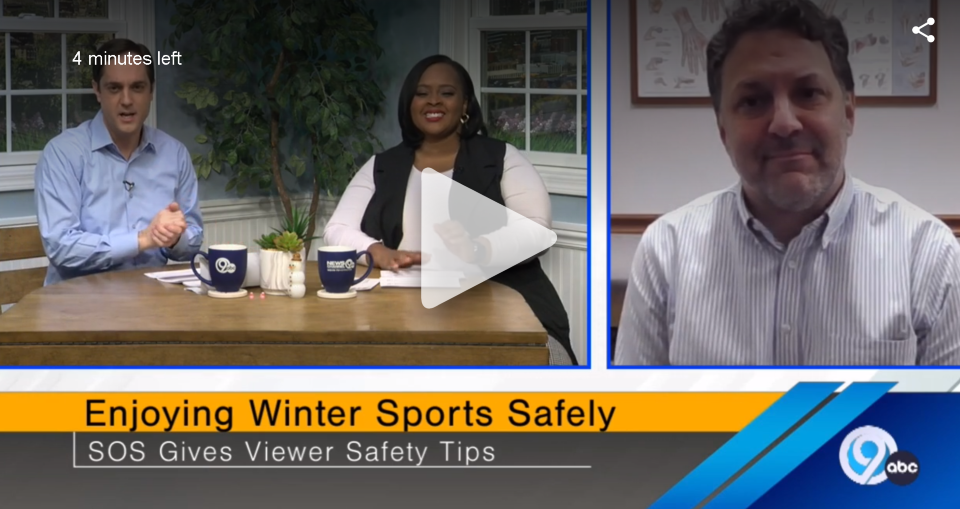 Dr. Todd Battaglia on Bridge Street Giving Winter Sports Safety Tips