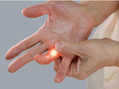 Finger in pain that is catching clicking and locking in a bent position