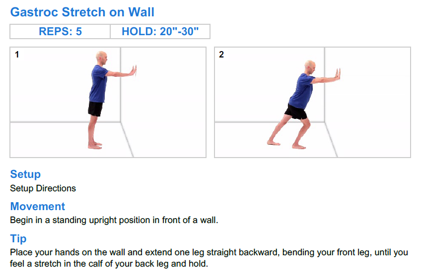 Gastroc Stretch on Wall