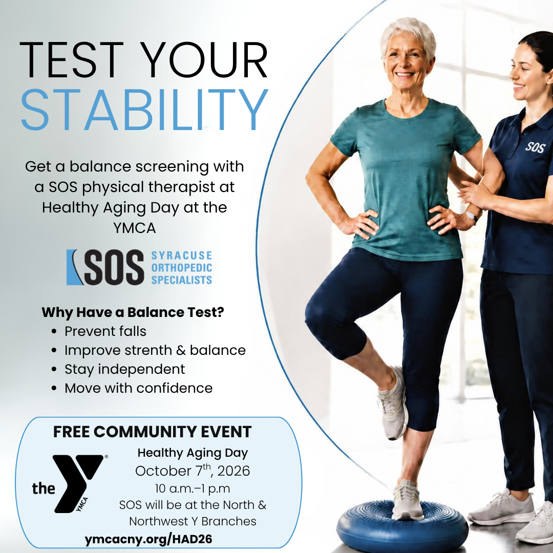 SOS offering free balance screenings at YMCA Healthy Aging Day Oct 7