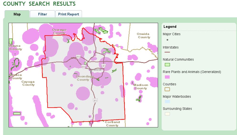 Onondaga County Map from DEC- NY Nature Explorer