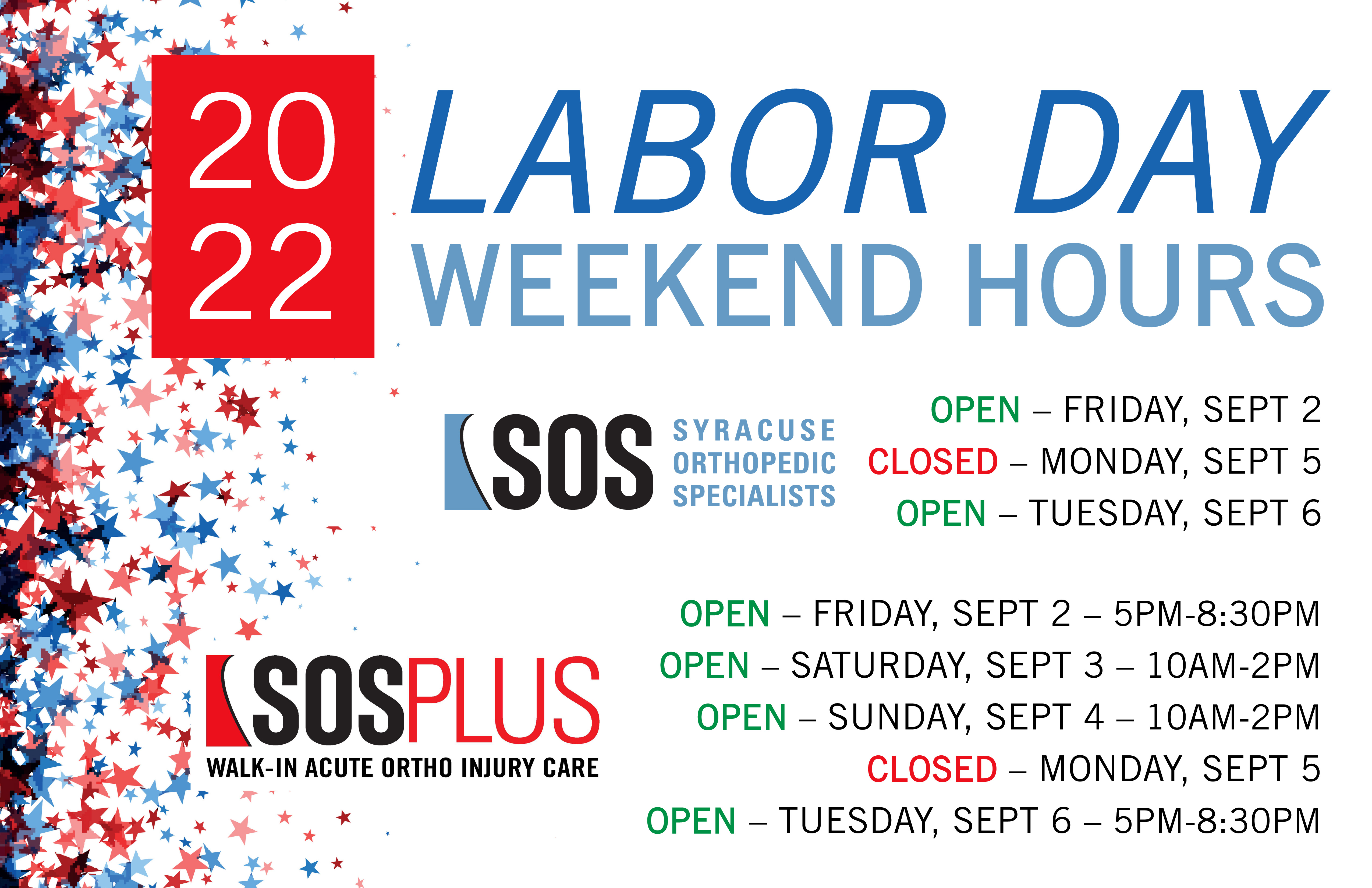 Labor Day Weekend Hours