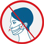 SOS COVID-19 information Incorrect Mask Example Gaps in Mask and Nose