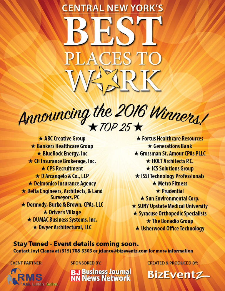 SOS ranked a top place to work in CNY