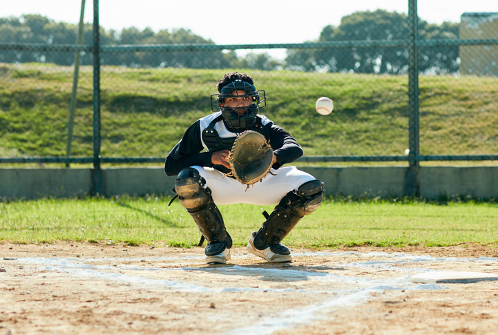 Baseball Catcher in a Squatting Position