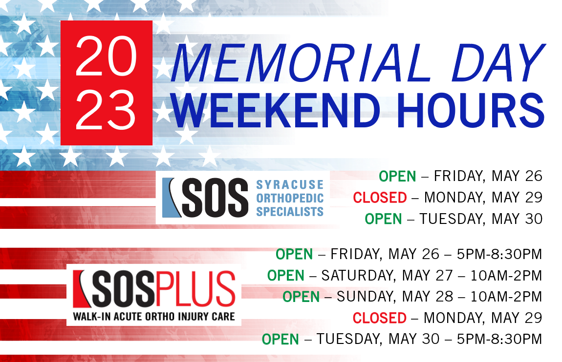 2023 SOS and SOS PLUS Memorial Day Weekend Hours