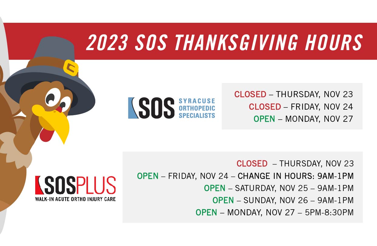 2023 SOS and SOS PLUS Thanksgiving Weekend Hours