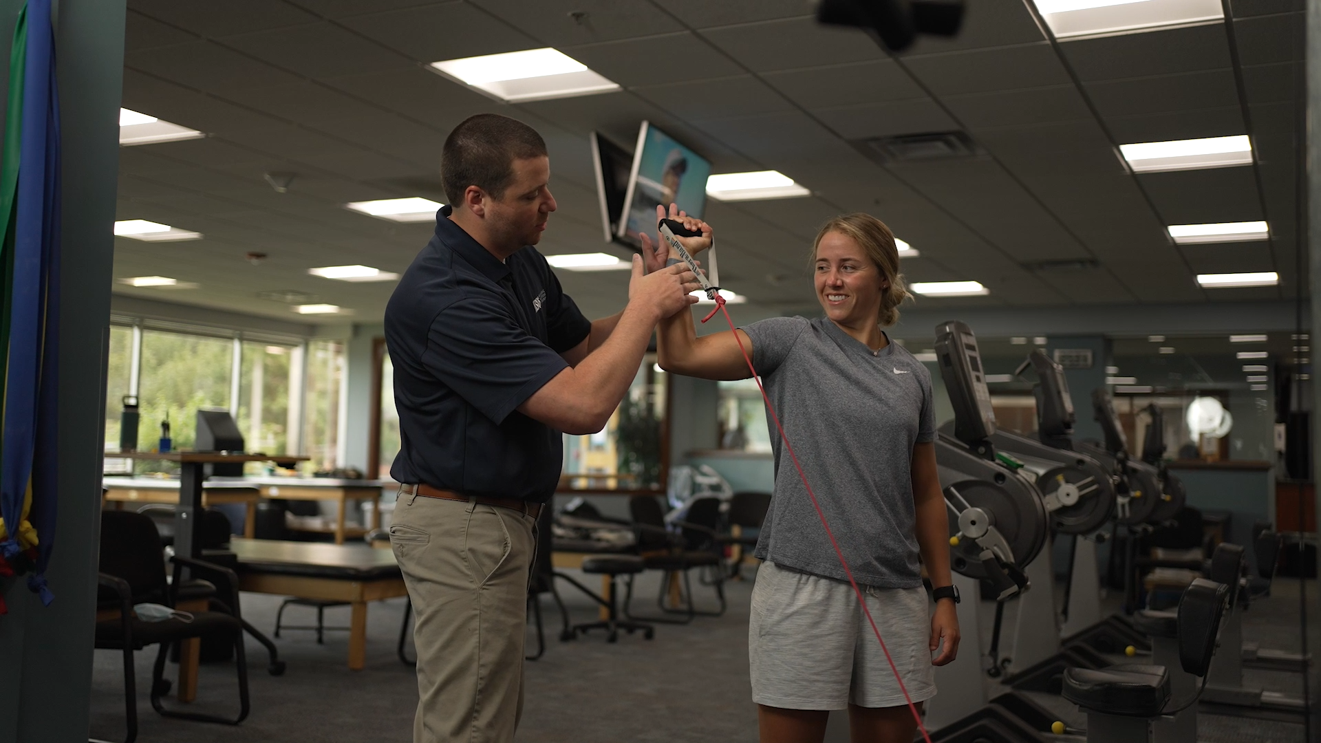 Chris Hall, PT providing shoulder therapy