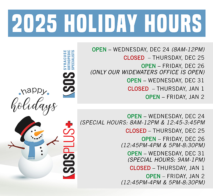 2025 SOS & SOS PLUS Holiday Weekend Hours
