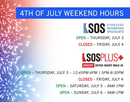 2025 SOS & SOS PLUS 4th of July Weekend Hours